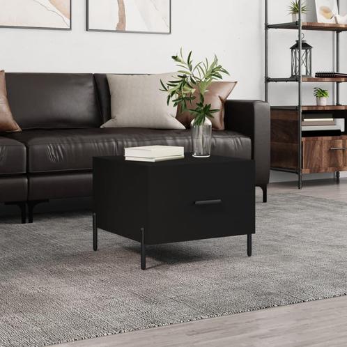 vidaXL Salontafel 50x50x40 cm bewerkt hout zwart, Huis en Inrichting, Tafels | Salontafels, 50 tot 100 cm, Nieuw, Overige houtsoorten