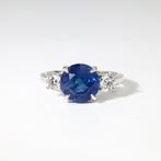 Verlovingsring - 18 karaat Witgoud - 3.96ct. tw. Saffier -, Sieraden, Tassen en Uiterlijk, Antieke sieraden