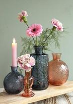 Gekleurd glazen flesje venice vaasje kandelaar amber ø5,7 cm, Ophalen of Verzenden, Nieuw