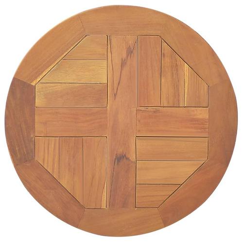 vidaXL Tafelblad rond 2,5 cm 40 cm massief teakhout, Huis en Inrichting, Tafels | Eettafels, Nieuw, Verzenden