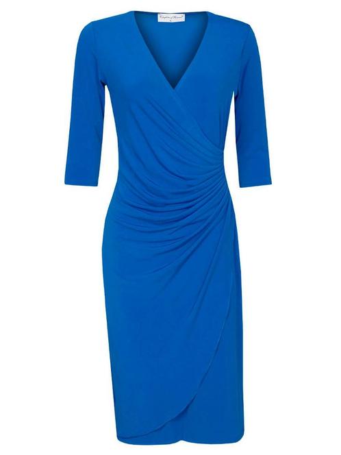 Jurk Geplooid Effen Blauw, jurk casual blauw, Kleding | Dames, Jurken, Verzenden