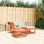 vidaXL 3-delige Loungeset met kussens massief grenenhout, Verzenden, Nieuw, 3 zitplaatsen, Loungeset