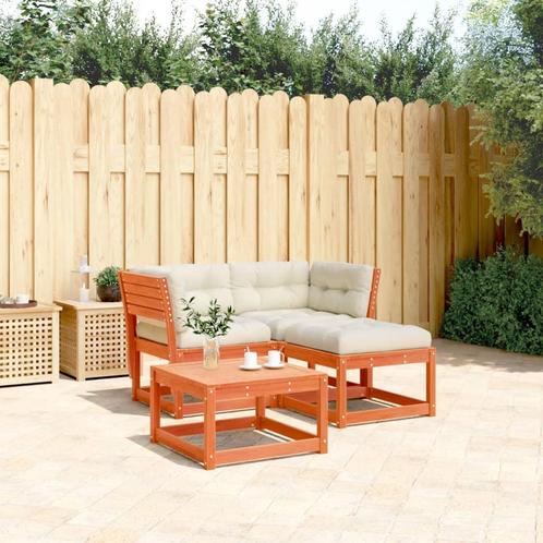 vidaXL 3-delige Loungeset met kussens massief grenenhout, Tuin en Terras, Tuinsets en Loungesets, Loungeset, Nieuw, 3 zitplaatsen