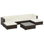 vidaXL 7-delige Loungeset met kussens poly rattan bruin, Nieuw, Loungeset, 7 zitplaatsen, Verzenden