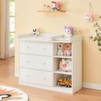 Luiercommode Beldinupp wit 3 lades en 3 open vakken [en.casa, Huis en Inrichting, Kasten | Dressoirs, Verzenden, Nieuw