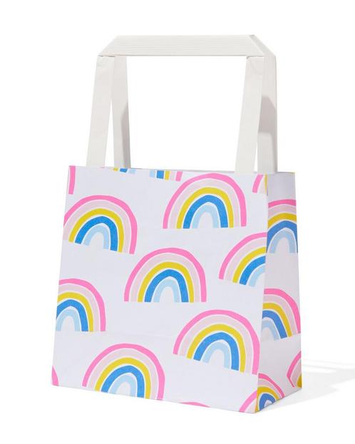 HEMA Cadeautasjes papier 13x13x7 regenboog - 6 stuks, Kleding | Dames, Overige Dameskleding, Nieuw, Verzenden