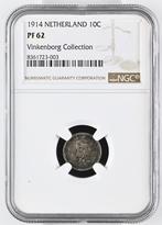 Koningin Wilhelmina 10 cent 1914 Proof NGC PF62 Vinkenborg, Postzegels en Munten, Munten | Nederland, Verzenden, Zilver, 10 cent