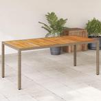 vidaXL Tuintafel 190x90x75 cm poly rattan en acaciahout, Verzenden, Nieuw