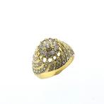 Gouden cocktailring met zirconia (gouden sieraden), Gebruikt, Overige kleuren, Ophalen of Verzenden, 17 tot 18
