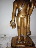 Beeld, Bouddha en méditation debout - 25 cm - Verguld brons,, Antiek en Kunst