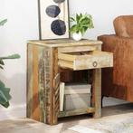 vidaXL Bijzettafel met 1 lade en 1 deurtje gerecycled hout, Huis en Inrichting, Verzenden, Nieuw, Hout, Minder dan 45 cm