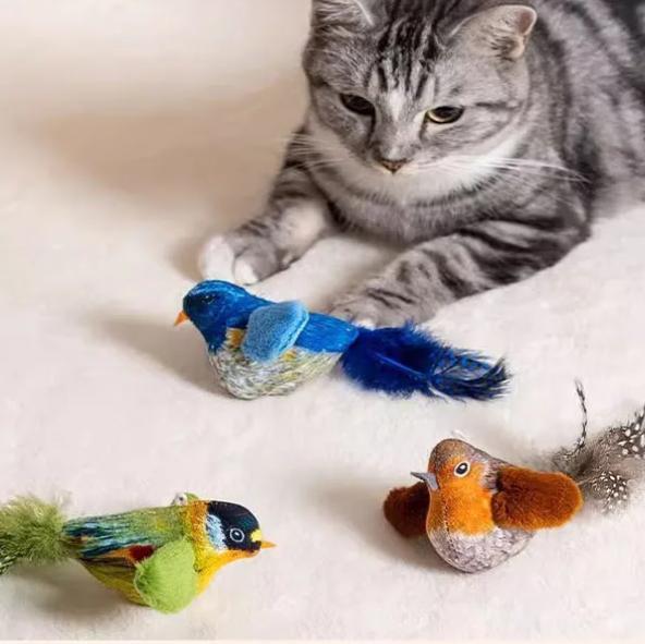Interactief Katten Speelgoed –Vogel met Geluid en Kattenkrui, Dieren en Toebehoren, Kattenspeelgoed, Nieuw, Verzenden