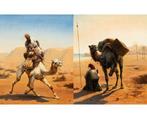 Horace Vernet (F1789-1863) - I. La poste au desert; II., Antiek en Kunst