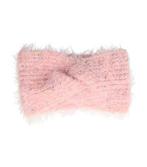 Haarband Twist Fluffy Knitted 12cm Roze, Verzenden, Nieuw