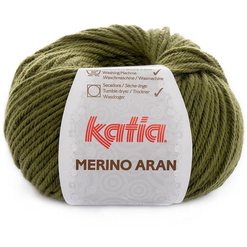 Katia Merino Aran - 70 olijfgroen - Merinogaren, Hobby en Vrije tijd, Breien en Haken, Ophalen of Verzenden