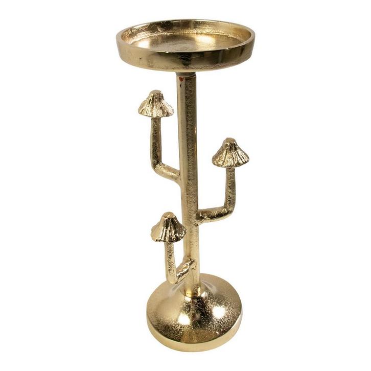 Kaarsen Standaard paddenstoel goud h30 d10cm, Huis en Inrichting, Woonaccessoires | Overige, Verzenden