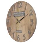 Wandklok 61x61x4cm hout vintage, Huis en Inrichting, Woonaccessoires | Klokken, Nieuw, Ophalen of Verzenden