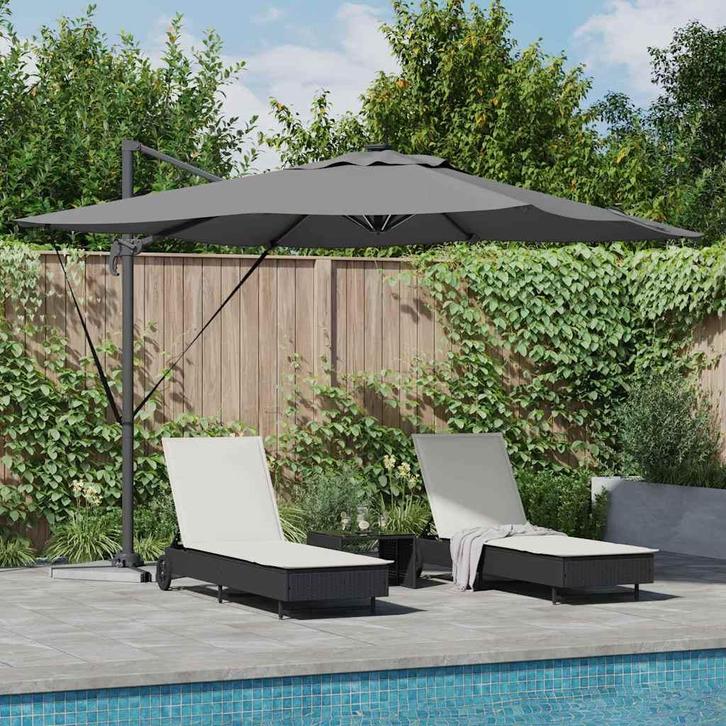 vidaXL Parasol Antraciet 286 x 284 x 270 cm Aluminium en, Tuin en Terras, Parasols, Nieuw, 2 tot 3 meter, Verzenden