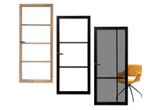 Industriële deuren | Staal look | Eiken en glas | Binnendeur, Doe-het-zelf en Verbouw, Nieuw, Schuifdeur, 80 tot 100 cm, Ophalen of Verzenden