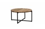 Apple Bee Condor loungetafel Black met rond teak blad Ø 74, Ophalen of Verzenden, Nieuw