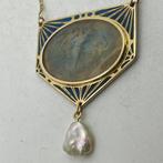 Ketting met hanger - 18 karaat Geel goud Parel, Sieraden, Tassen en Uiterlijk, Antieke sieraden