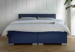 ACTIE! Boxspring Andorra 140 200 Blauw, Huis en Inrichting, Nieuw, 140 cm, Twijfelaar, 200 cm
