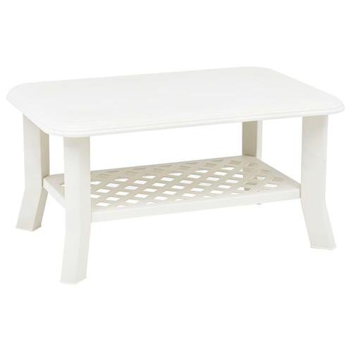 vidaXL Salontafel 90x60x46 cm kunststof wit, Huis en Inrichting, Tafels | Salontafels, 50 tot 100 cm, Nieuw, Kunststof, Minder dan 50 cm