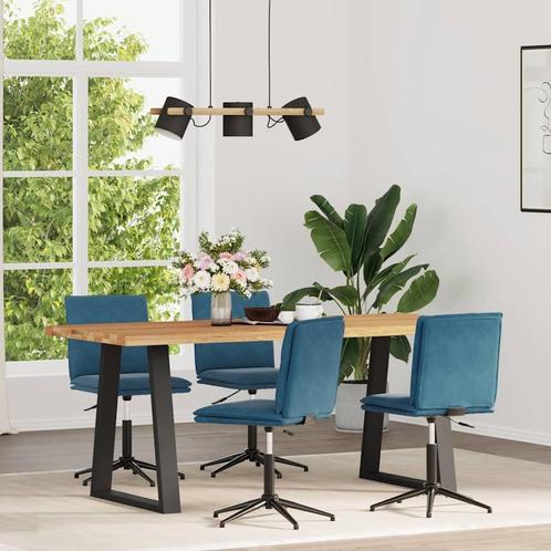 vidaXL Eetkamerstoelen 4 st fluweel blauw, Huis en Inrichting, Stoelen, Blauw, Nieuw, Verzenden