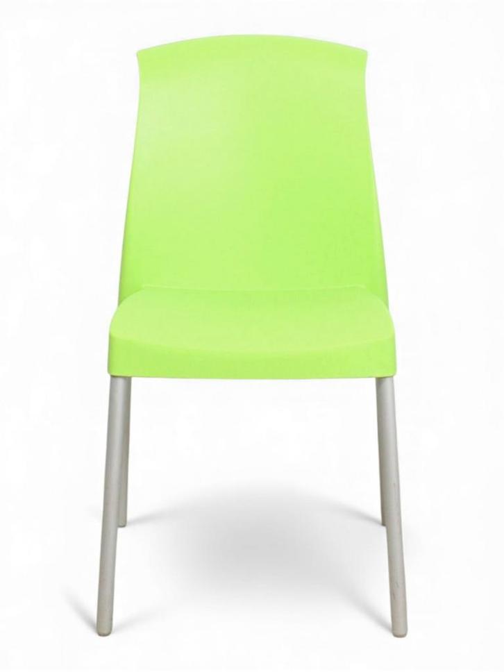 SCAB Jenny kantinestoel, groen-alu, Huis en Inrichting, Stoelen, Overige kleuren, Gebruikt, Ophalen of Verzenden