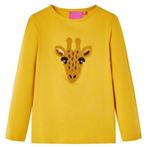 vidaXL Kindershirt met lange mouwen 92 donker okerkleurig, Verzenden, Nieuw