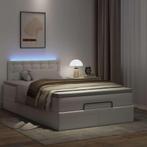 vidaXL Ottoman bed met matrassen en LEDs 120x200cm, Overige materialen, Verzenden, Wit, Nieuw