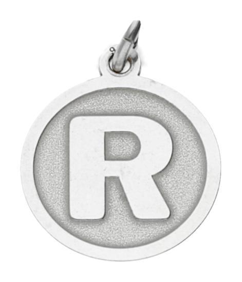 Zilveren Letter R rond mat en glans kettinghanger, Sieraden, Tassen en Uiterlijk, Kettinghangers, Verzenden