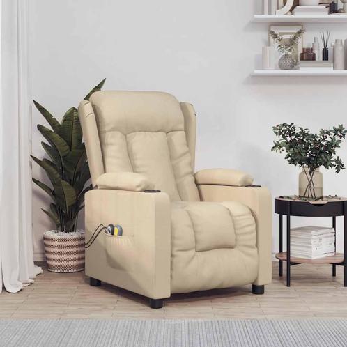 vidaXL Massagestoel elektrisch stof crèmekleurig, Sport en Fitness, Massageproducten, Nieuw, Verzenden
