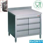Ladenkast RVS | 3 laden | 80 x 70 x 88/90 cm | met spatrand, Zakelijke goederen, Horeca | Meubilair en Inrichting, Verzenden, Nieuw in verpakking