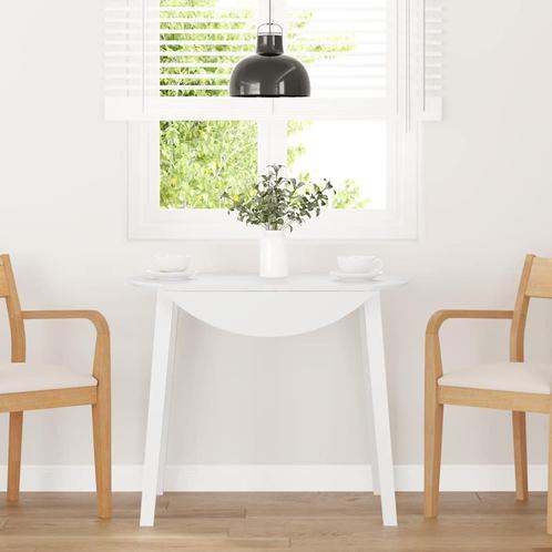 vidaXL Eettafel massief hout wit rubber, Huis en Inrichting, Tafels | Eettafels, Nieuw, Verzenden
