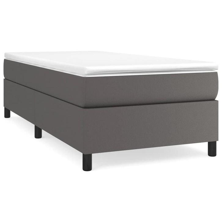 Kunstleer Bedframe 100x200 Grijs | Tweedekansje, Huis en Inrichting, Slaapkamer | Bedden, 100 cm, 200 cm, Grijs, Nieuw, Overige materialen