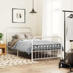 vidaXL Bedframe met hoofd- en voeteneinde metaal wit 100x190, 100 cm, Eenpersoons, Verzenden, Wit