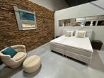 Luxe boxspring Ibiza beige actieprijs bed matras topper, Ophalen, Beige, Luxe Boxspring Ibiza Beige complete set, 180 cm