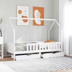 vidaXL Kinderbedframe met lades 80x200 cm massief grenenhout, Huis en Inrichting, Eenpersoons, Verzenden, Wit, Nieuw