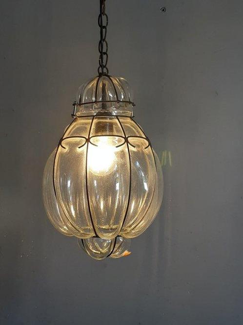 Plafondlamp - Glas, Metaal - Een venitiaanse stijl hanglamp, Antiek en Kunst, Curiosa en Brocante