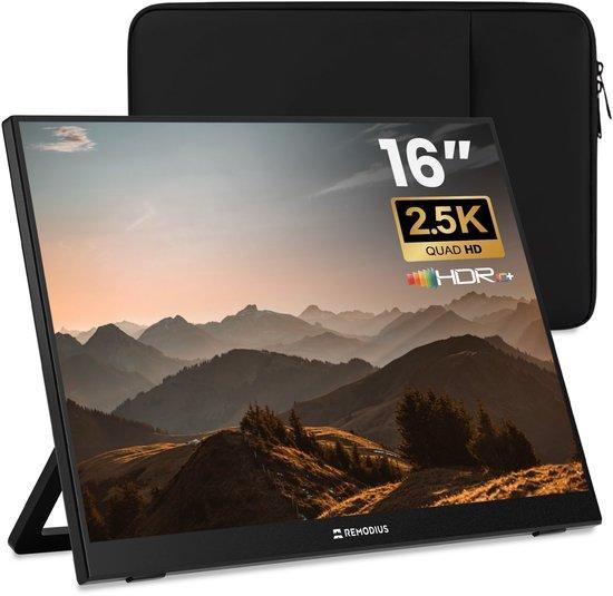 2dekans | Remodius® Portable Monitor 16 Inch + Sleeve –, Computers en Software, Monitoren, Zo goed als nieuw, Ophalen of Verzenden