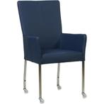 Leren eetkamerstoel Deal met armleuning - Toledo Kobalt, Huis en Inrichting, Stoelen, Blauw, Nieuw, Leer, Ophalen of Verzenden