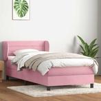 vidaXL Boxspring met matras fluweel roze 100x220 cm, Huis en Inrichting, Slaapkamer | Bedden, Verzenden, Nieuw, Eenpersoons, Stof