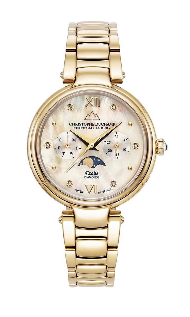 2dekans | Christophe Duchamp – Etoile Gold Mother of Pearl, Sieraden, Tassen en Uiterlijk, Horloges | Dames, Gebruikt, Ophalen of Verzenden