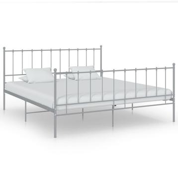 vidaXL Bedframe metaal grijs 180x200 cm