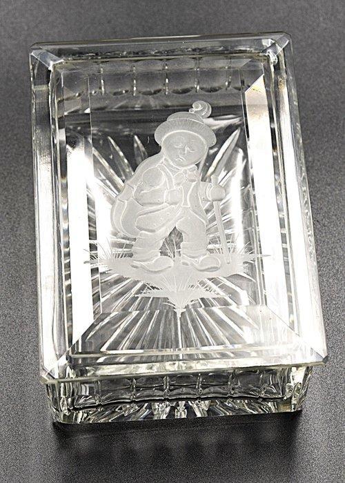 Lobmeyr Art Deco Faceted Crystal Glass Jewelry Box - Hummel, Antiek en Kunst, Kunst | Designobjecten