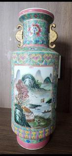 Vaas - Porselein - China - 20C Groene landschapsvaas (Zonder, Antiek en Kunst