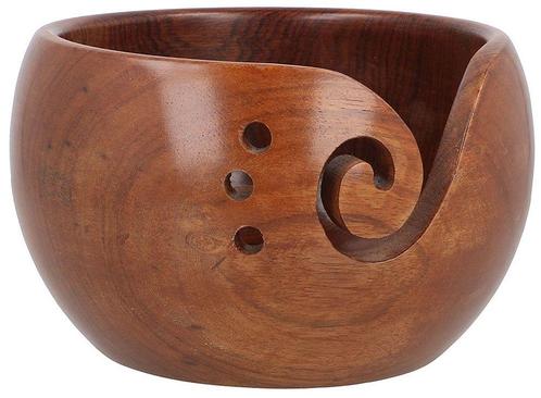 Scheepjes Yarn Bowl - Bruin Massief Rozenhout - 13x10cm, Hobby en Vrije tijd, Breien en Haken, Ophalen of Verzenden