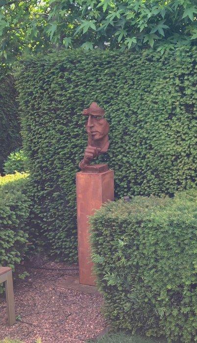 Beeld, 159cm Silence with Pedestal - 159 cm - Cortenstaal, Antiek en Kunst, Curiosa en Brocante