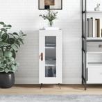 vidaXL Dressoir 34,5x34x90 cm bewerkt hout hoogglans wit, Huis en Inrichting, Kasten | Dressoirs, Minder dan 50 cm, Verzenden